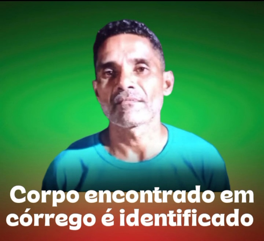 Corpo encontrado em córrego é identificado por familiares 